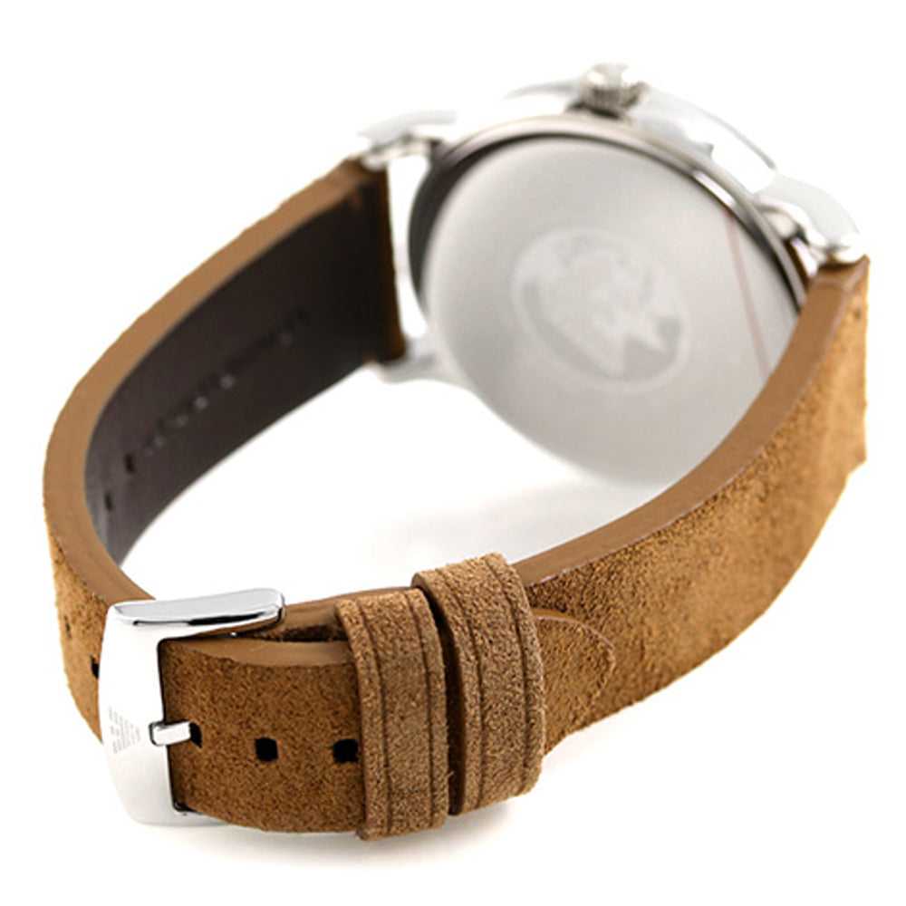EMPORIO ARMANI ANALOG QUARTZ SILVER STAINLESS STEEL AR11070 BROWN LEATHER STRAP MEN'S WATCH - H2 Hub Watches