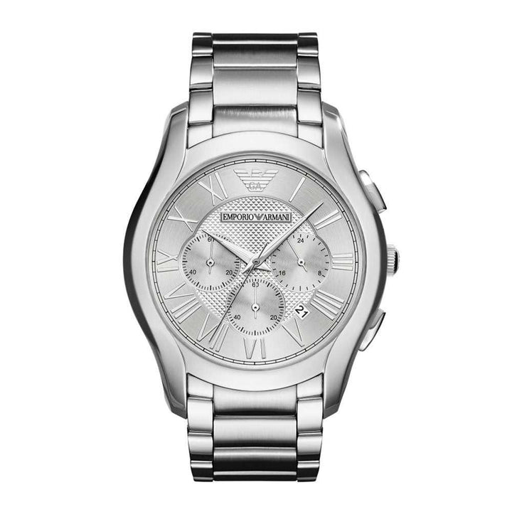 EMPORIO ARMANI CHRONOGRAPH SILVER STAINLESS STEEL AR11081 MEN’S WATCH - H2 Hub Watches