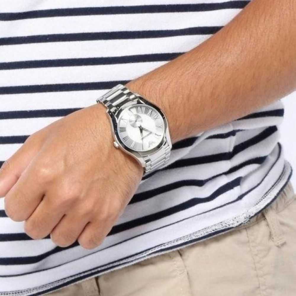 EMPORIO ARMANI AR11084 SILVER STAINLESS STEEL MEN’S WATCH - H2 Hub Watches