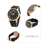 EMPORIO ARMANI AR11097 BLACK RUBBER STRAP MEN'S WATCH - H2 Hub Watches