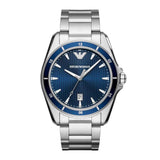 EMPORIO ARMANI ANALOG QUARTZ SILVER STAINLESS STEEL AR11100 MEN’S WATCH - H2 Hub Watches