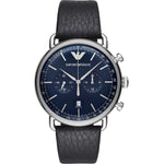 EMPORIO ARMANI AR11105 BLUE LEATHER STRAP MEN’S WATCH - H2 Hub Watches