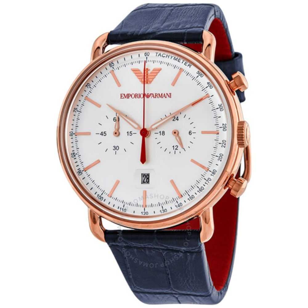 EMPORIO ARMANI CHRONOGRAPH ROSE GOLD STAINLESS STEEL AR11123 MEN’S WATCH - H2 Hub Watches