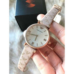 EMPORIO ARMANI AR11126 NUDE LEATHER STRAP WOMEN’S WATCH - H2 Hub Watches