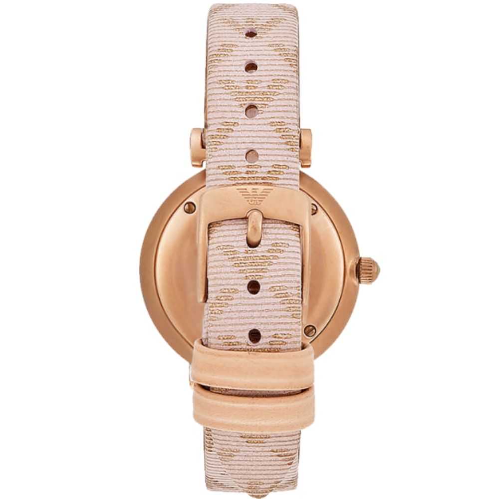 EMPORIO ARMANI AR11126 NUDE LEATHER STRAP WOMEN’S WATCH - H2 Hub Watches