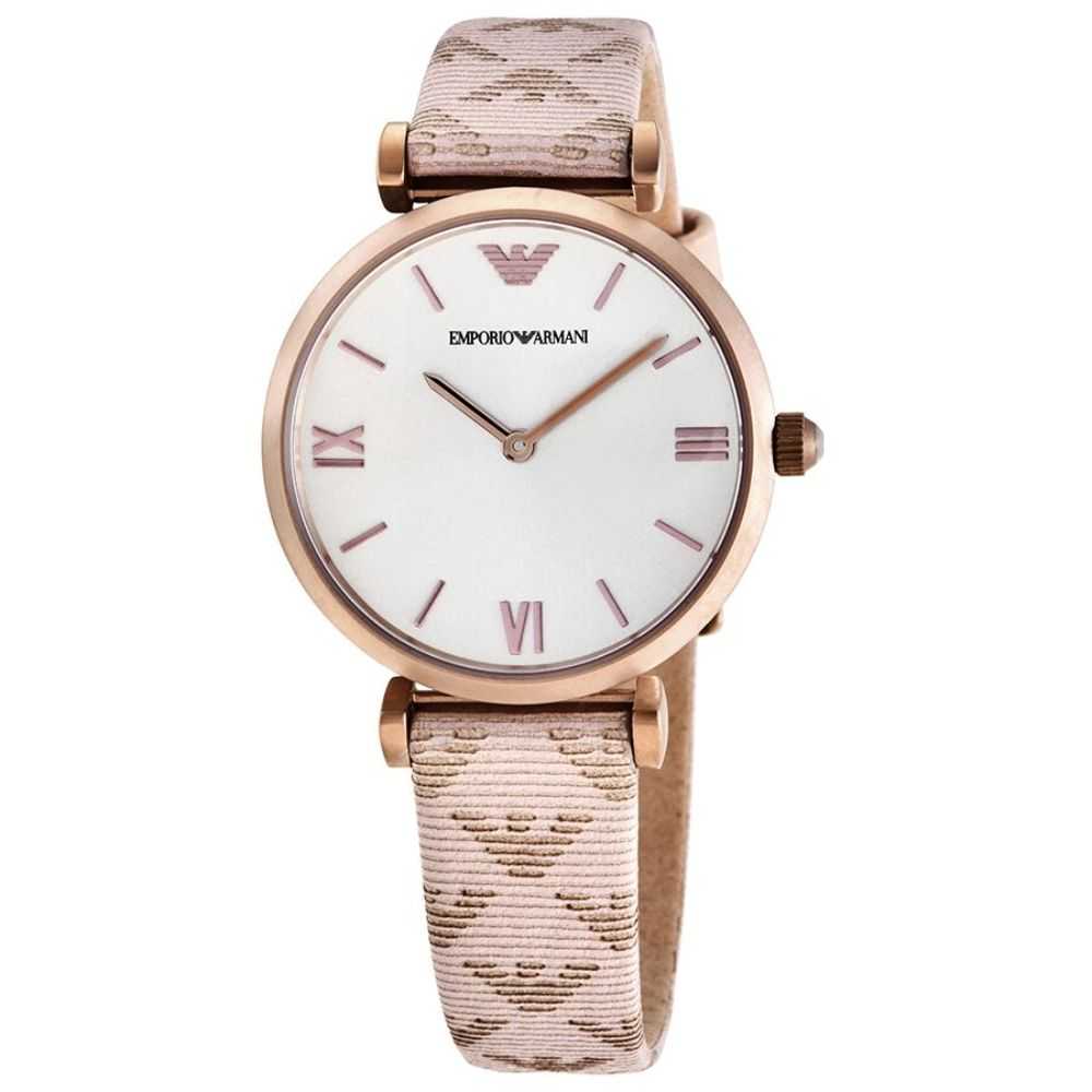 EMPORIO ARMANI AR11126 NUDE LEATHER STRAP WOMEN’S WATCH - H2 Hub Watches
