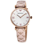 EMPORIO ARMANI AR11126 NUDE LEATHER STRAP WOMEN’S WATCH - H2 Hub Watches
