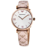 EMPORIO ARMANI AR11126 NUDE LEATHER STRAP WOMEN’S WATCH - H2 Hub Watches