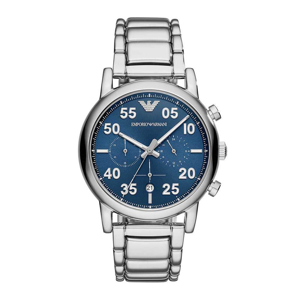 EMPORIO ARMANI CHRONOGRAPH SILVER STAINLESS STEEL AR11132 MEN’S WATCH - H2 Hub Watches