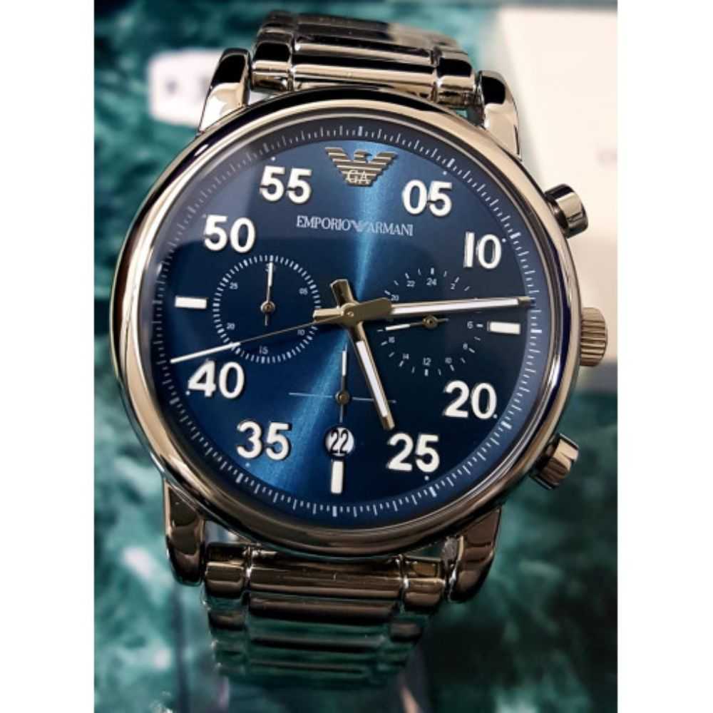 EMPORIO ARMANI CHRONOGRAPH SILVER STAINLESS STEEL AR11132 MEN’S WATCH - H2 Hub Watches