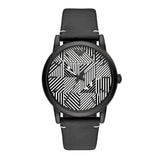EMPORIO ARMANI LUIGI ANALOG QUARTZ BLACK STAINLESS STEEL AR11136 LEATHER STRAP MEN'S WATCH - H2 Hub Watches