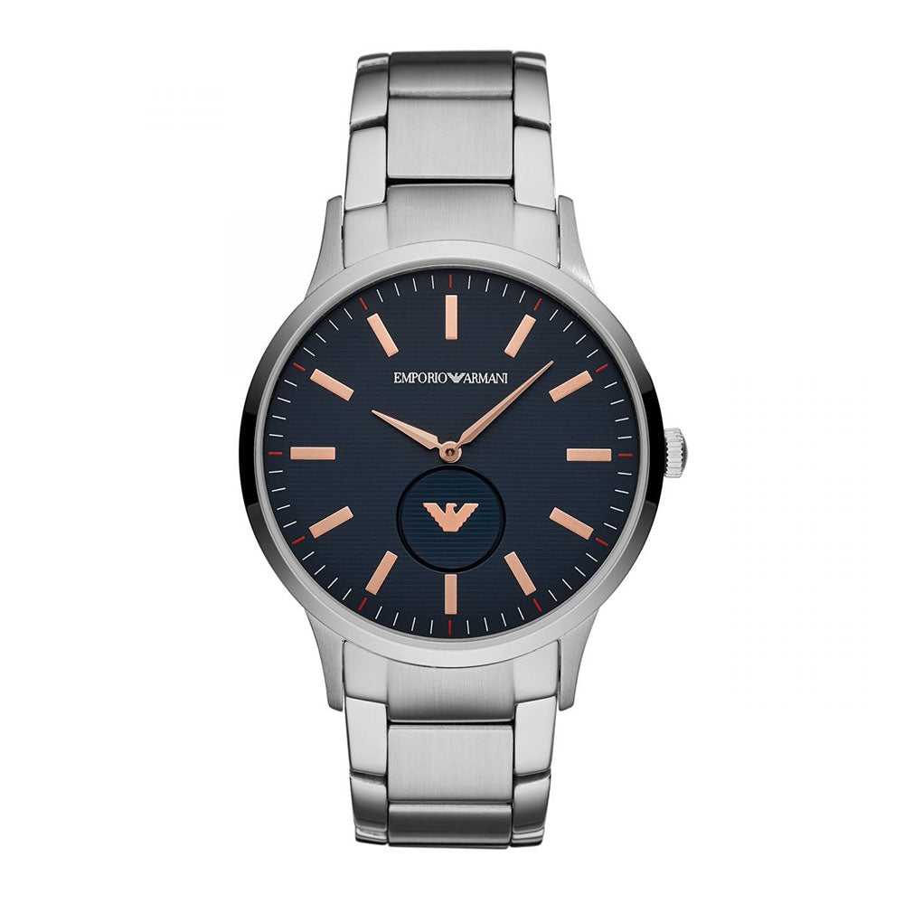 EMPORIO ARMANI SILVER STAINLESS STEEL AR11137 MEN’S WATCH - H2 Hub Watches