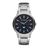 EMPORIO ARMANI SILVER STAINLESS STEEL AR11137 MEN’S WATCH - H2 Hub Watches