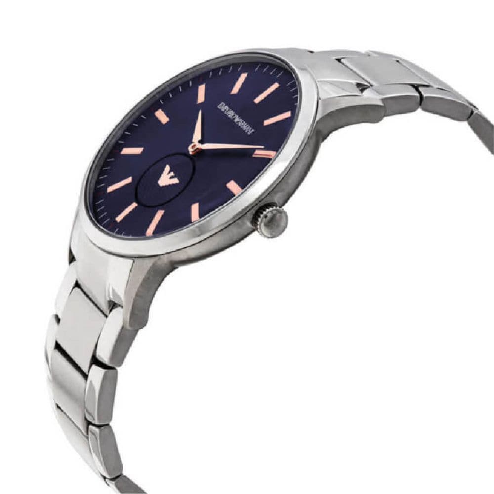 EMPORIO ARMANI SILVER STAINLESS STEEL AR11137 MEN’S WATCH - H2 Hub Watches
