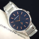 EMPORIO ARMANI SILVER STAINLESS STEEL AR11137 MEN’S WATCH - H2 Hub Watches