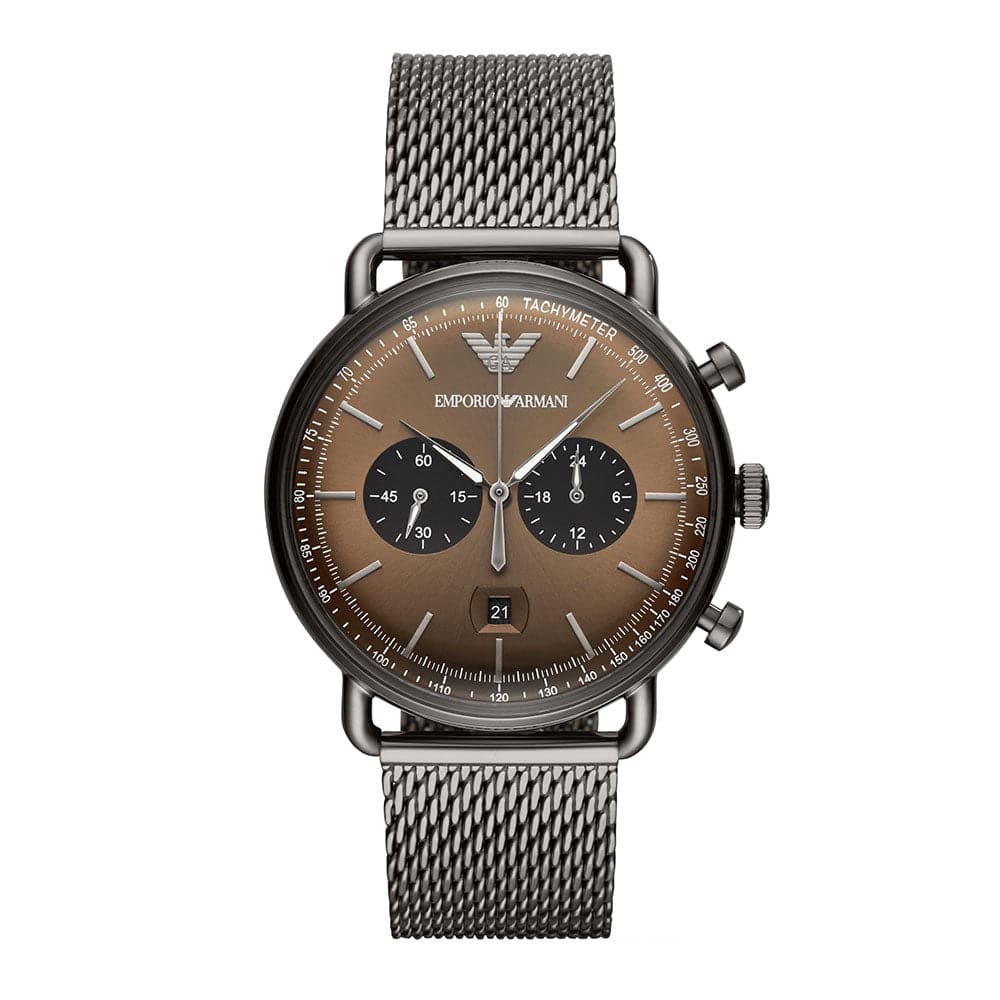 EMPORIO ARMANI AVIATOR CHRONOGRAPH GUNMETAL STAINLESS STEEL