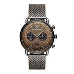 EMPORIO ARMANI AVIATOR CHRONOGRAPH GUNMETAL STAINLESS STEEL AR11141 MEN'S WATCH - H2 Hub Watches