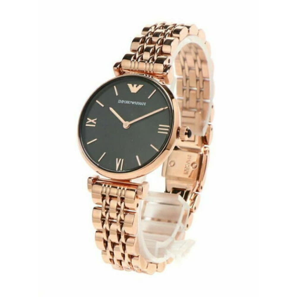 EMPORIO ARMANI GIANNI T BAR ANALOG QUARTZ ROSE GOLD STAINLESS STEEL AR11145 WOMEN'S WATCH - H2 Hub Watches