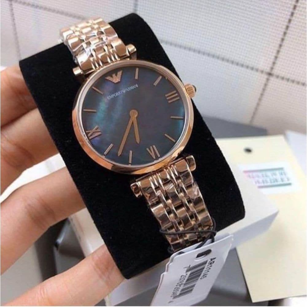 EMPORIO ARMANI GIANNI T BAR ANALOG QUARTZ ROSE GOLD STAINLESS STEEL AR11145 WOMEN'S WATCH - H2 Hub Watches