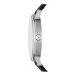 EMPORIO ARMANI KAPPA ANALOG QUARTZ SILVER STAINLESS STEEL AR11153 BROWN LEATHER STRAP MEN'S WATCH - H2 Hub Watches