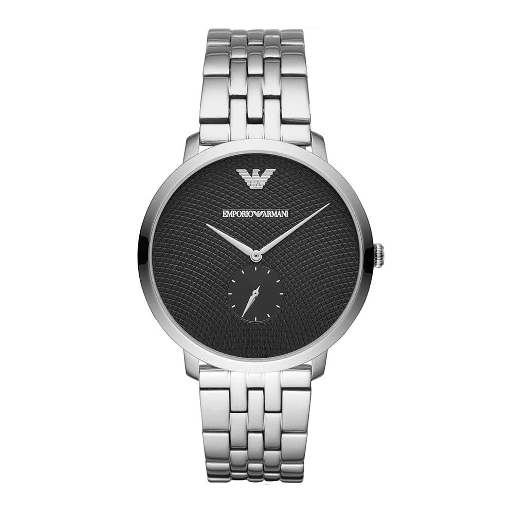 EMPORIO ARMANI AR11161 MODERN SLIM SILVER STAINLESS STEEL MEN'S WATCH - H2 Hub Watches