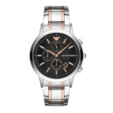 EMPORIO ARMANI RENATO CHRONOGRAPH TWO TONE STAINLESS STEEL AR11165 MEN'S WATCH - H2 Hub Watches