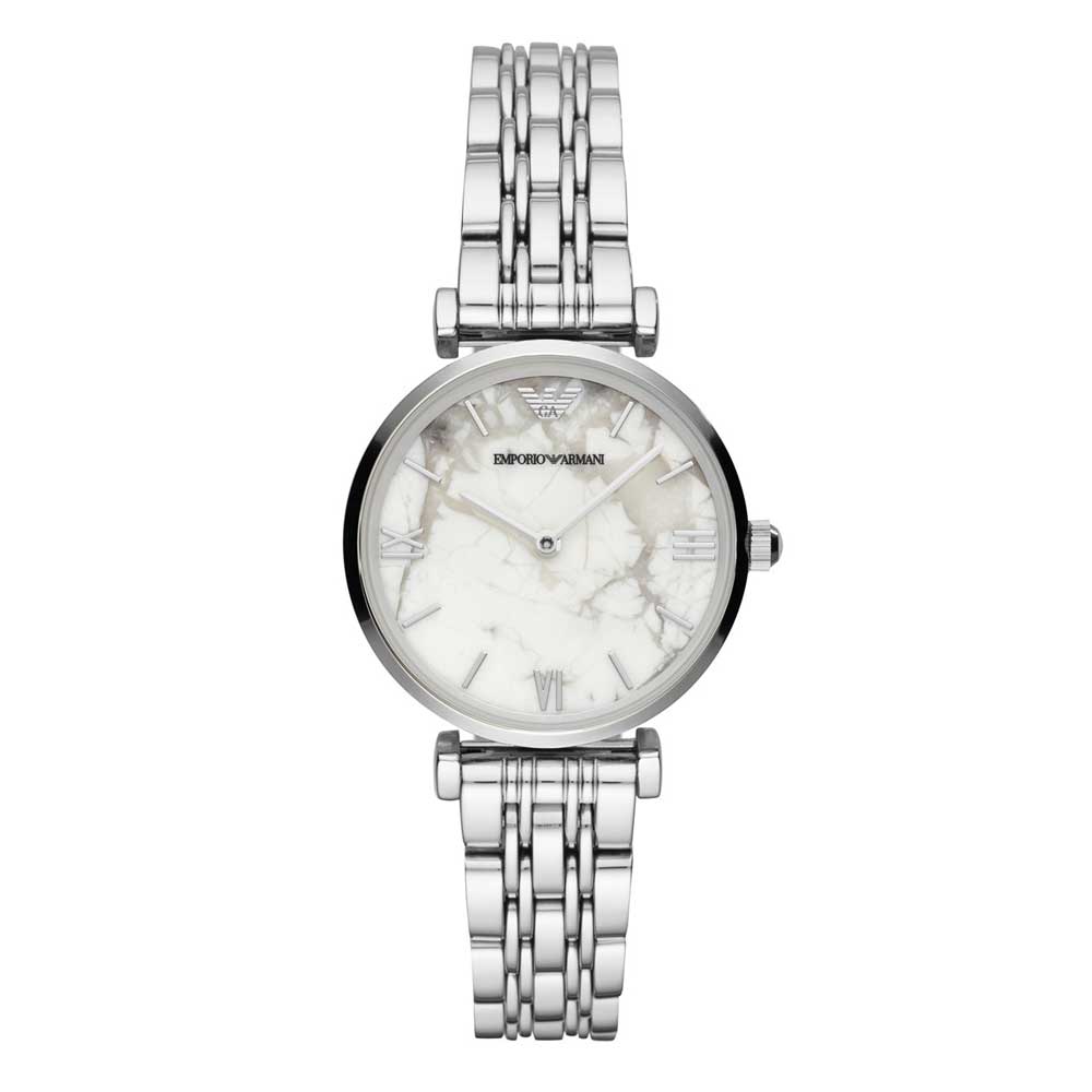 EMPORIO ARMANI ANALOG QUARTZ SILVER STAINLESS STEEL AR11170 WOMEN'S WATCH - H2 Hub Watches