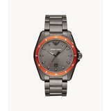 EMPORIO ARMANI AR11178 THREE-HAND DATE GUNMETAL STAINLESS STEEL MEN'S WATCH