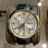 EMPORIO ARMANI AR11233 GREEN LEATHER MEN'S WATCH