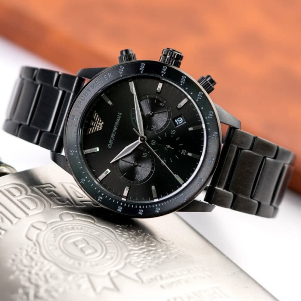 Ar11252 EMPORIO ARMANI AR11242 BLACK STAINLESS STEEL MEN'S WATCH – H2 Hub