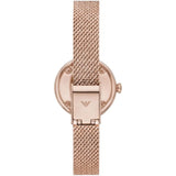 Emporio Armani Silver Dial With Rose Gold Stainless Steel Strap Women Watch AR11416