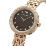 Emporio Armani Black Dial With Rose Gold Stainless Steel Strap Women Watch AR11418