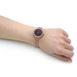 Emporio Armani Black Dial With Rose Gold Stainless Steel Strap Women Watch AR11418