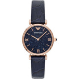 EMPORIO ARMANI AR11424 BLUE LEATHER WOMEN WATCH