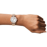 EMPORIO ARMANI TWO-HAND ROSE GOLD-TONE STAINLESS STEEL WOMEN'S WATCH AR11446