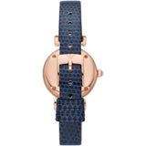 EMPORIO ARMANI AR11468 TWO-HAND BLUE LEATHER WOMEN'S WATCH