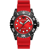 Emporio Armani Red Dial And Polyurethane Red Strap Men Watch AR11478