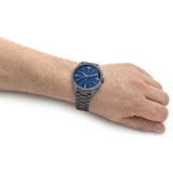 Emporio Armani Blue Dial Black Stainless Steel Strap Men Watch AR11481
