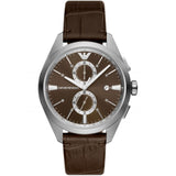 Emporio Armani Brown Dial And  Leather Strap Men Watch AR11482