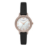 EMPORIO ARMANI AR11485 BLACK LEATHER WOMEN WATCH