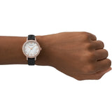 EMPORIO ARMANI AR11485 BLACK LEATHER WOMEN WATCH