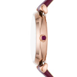 Emporio Armani Red Leather Strap Women Watch AR11487
