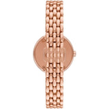 Emporio Armani Red Dial With Rose Gold Stainless Steel Strap Women Watch AR11491