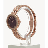 Emporio Armani Red Dial With Rose Gold Stainless Steel Strap Women Watch AR11491