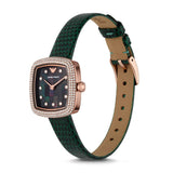 Emporio Armani Green Leather Strap Women Watch AR11497