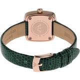 Emporio Armani Green Leather Strap Women Watch AR11497