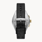 Emporio Armani Chronograph White Dial And Black Leather Strap Men Watch AR11498