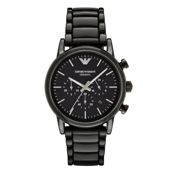 EMPORIO ARMANI ANALOG QUARTZ BLACK STAINLESS STEEL AR1507 MEN'S WATCH - H2 Hub Watches