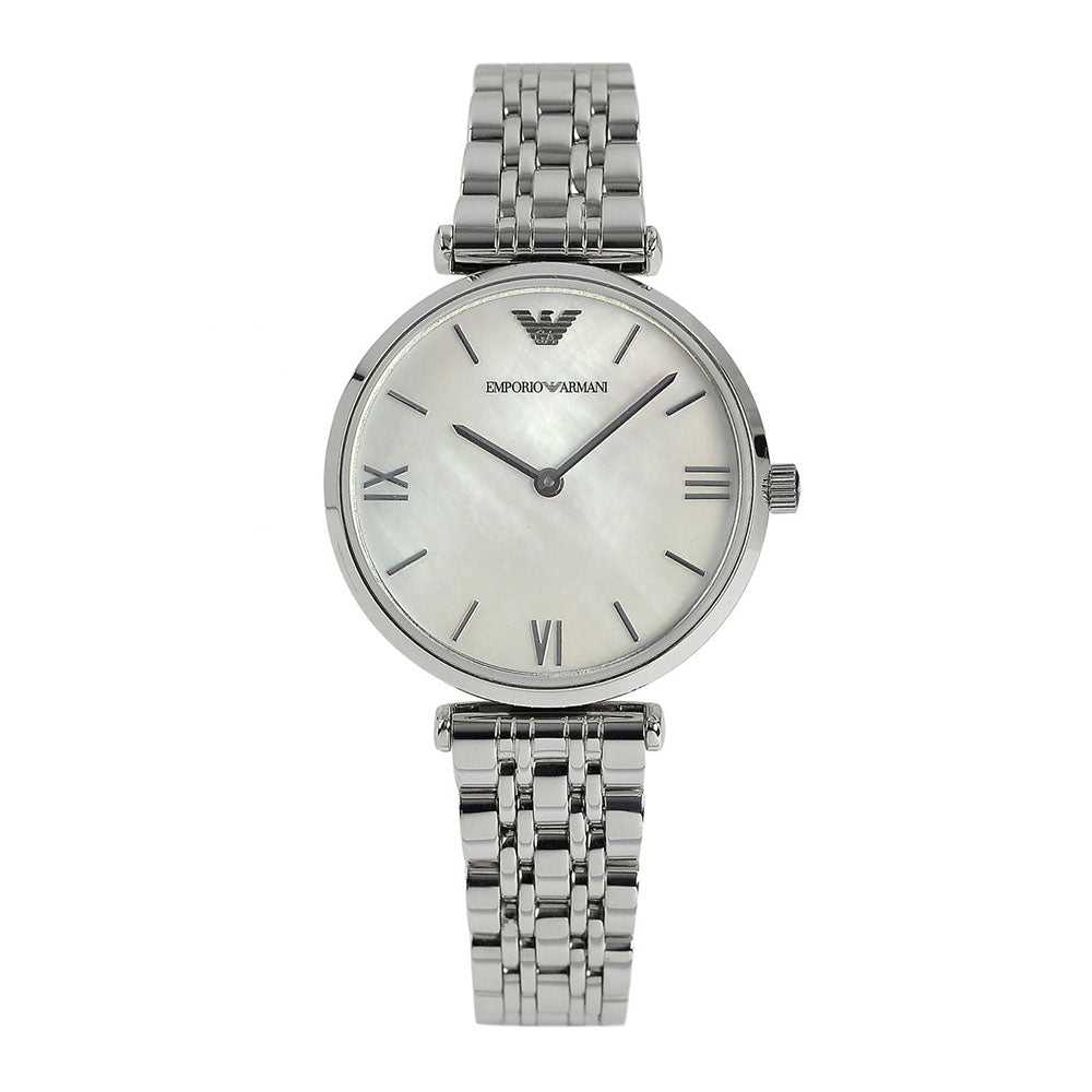EMPORIO ARMANI ANALOG QUARTZ SILVER STAINLESS STEEL AR1682 WOMEN’S WATCH - H2 Hub Watches