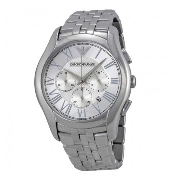 EMPORIO ARMANI CHRONOGRAPH SILVER STAINLESS STEEL AR1702 MEN’S WATCH - H2 Hub Watches